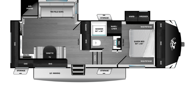 2026 Highland Ridge Open Range Roamer LIGHT 24MLDS - New Fifth Wheel For Sale by McClain's Longhorn RV in Sanger, Texas features Air Conditioning, Microwave, Refrigerator, Water Heater, Fire Extinguisher