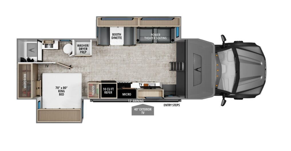 2026 Grand Design Lineage 31ZW - New Super C For Sale by McClain's Longhorn RV in Sanger, Texas features Hitch, LP Detector, Medicine Cabinet, Water Heater, Batteries