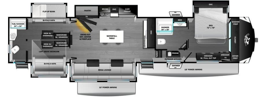 2026 Highland Ridge Open Range 3X 393TBR - New Fifth Wheel For Sale by McClain's Longhorn RV in Sanger, Texas features Toilet, Furnace, TV Antenna, Refrigerator, Air Conditioning