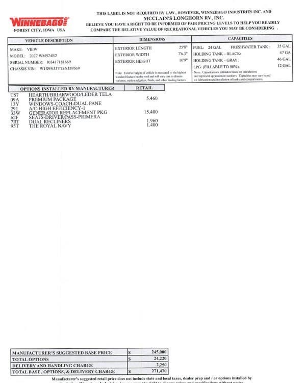 2027 View 24R by Winnebago from McClain's Longhorn RV in Sanger, Texas