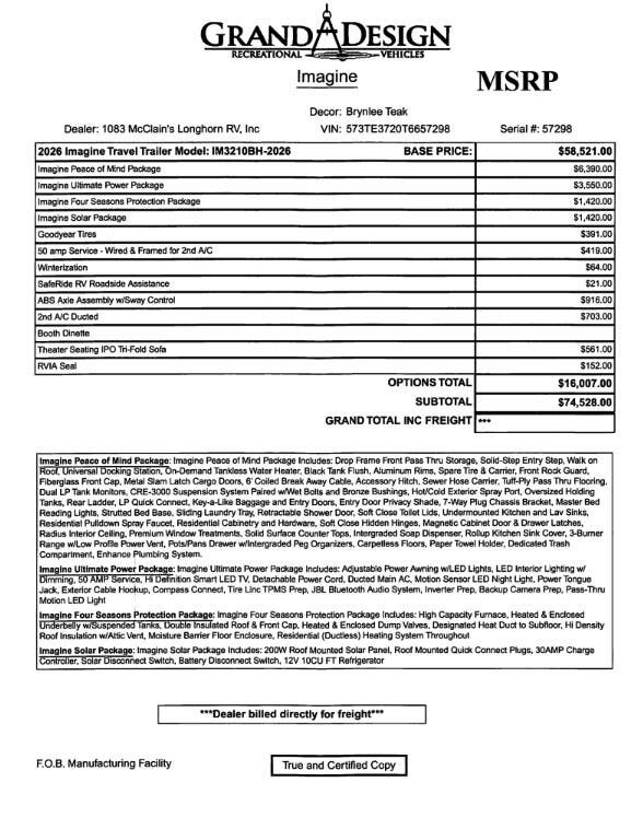 2026 Imagine 3210BH by Grand Design from McClain's Longhorn RV in Sanger, Texas