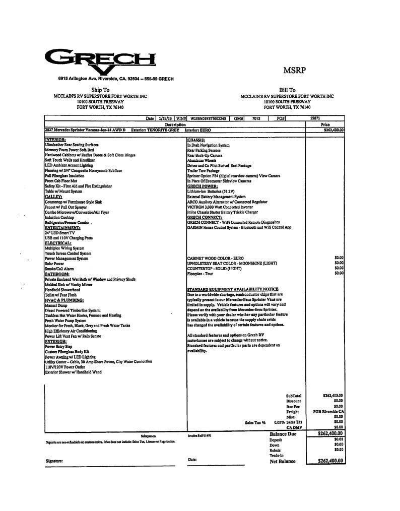 2027 GRECH VACANZA 24 AWD TOUR-ION by Miscellaneous from McClain's Longhorn RV in Sanger, Texas