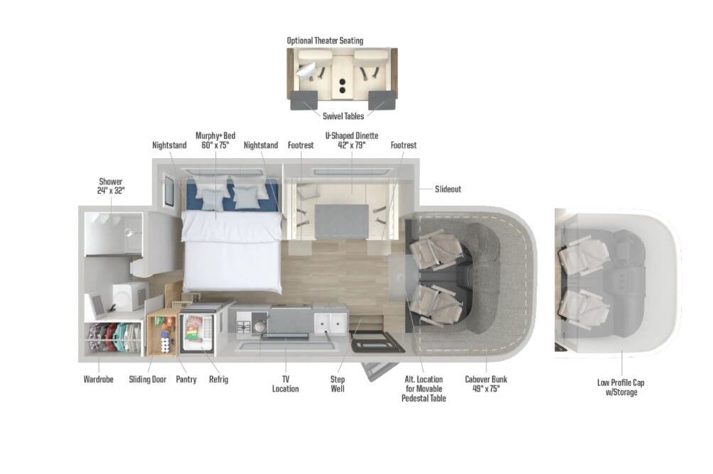 2026 Winnebago View 24D - New Class C For Sale by McClain's Longhorn RV in Sanger, Texas features Furnace, Ladder, Leveling Jacks, Queen Bed, Toilet
