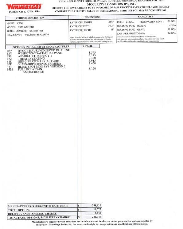 2026 View 24D by Winnebago from McClain's Longhorn RV in Sanger, Texas