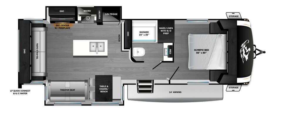 2026 Highland Ridge Open Range Roamer 29RLTS - New Travel Trailer For Sale by McClain's Longhorn RV in Sanger, Texas features LP Detector, Refrigerator, CO Detector, Toilet, Furnace
