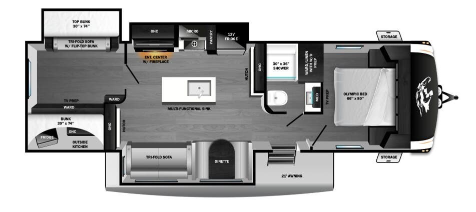 2026 Highland Ridge Open Range Roamer 31TBTS - New Travel Trailer For Sale by McClain's Longhorn RV in Sanger, Texas features Smoke Detector, Air Conditioning, TV Antenna, Bunk Beds, Furnace