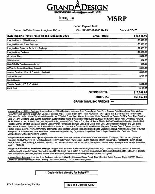 2026 Imagine 2600RB by Grand Design from McClain's Longhorn RV in Sanger, Texas