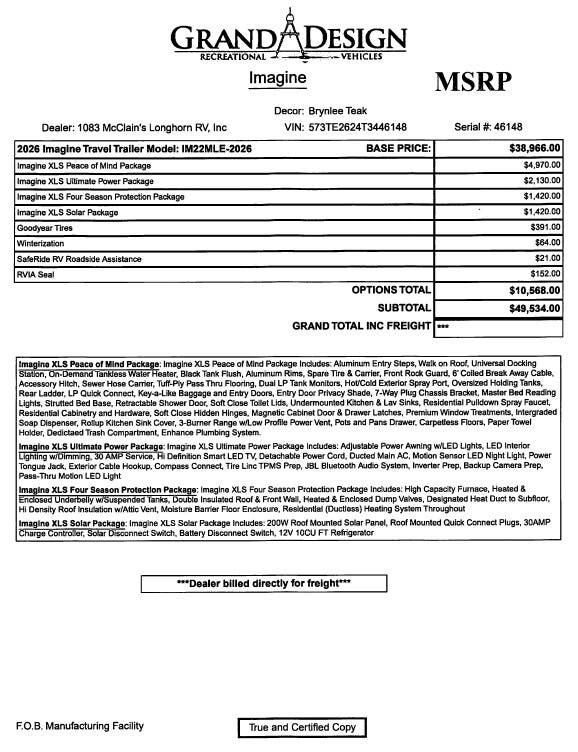2026 Grand Design Imagine XLS 22MLE - New Travel Trailer For Sale by McClain's RV Rockwall in Rockwall, Texas