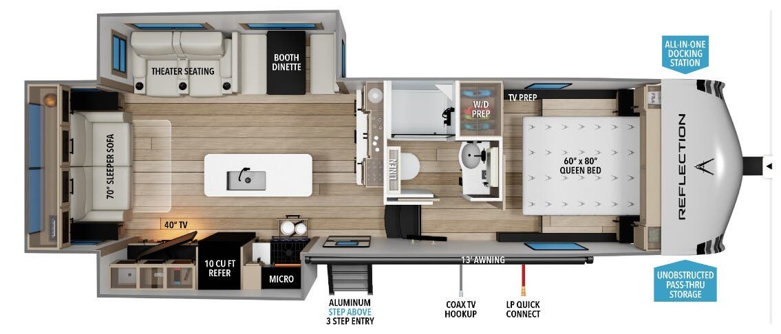 2026 Grand Design Reflection 100 28RL - New Fifth Wheel For Sale by McClain's Longhorn RV in Sanger, Texas features Slideout, Stove, Sofa Bed, Stove Cover, Batteries