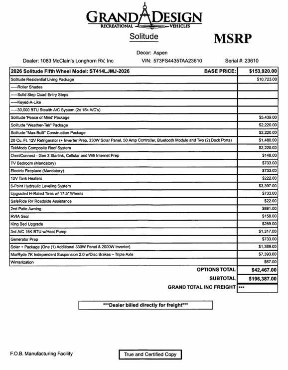 2026 Solitude 414LJMJ by Grand Design from McClain's Longhorn RV in Sanger, Texas