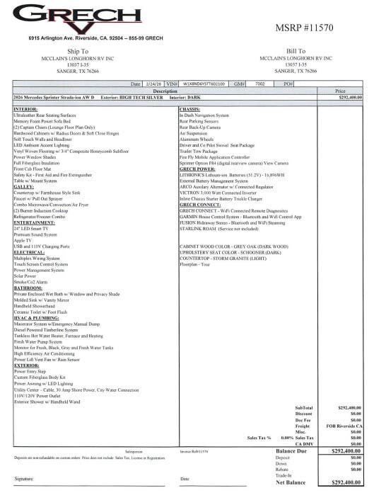 2027 Strada AWD TOUR-ION by Grech RV from McClain's Longhorn RV in Sanger, Texas