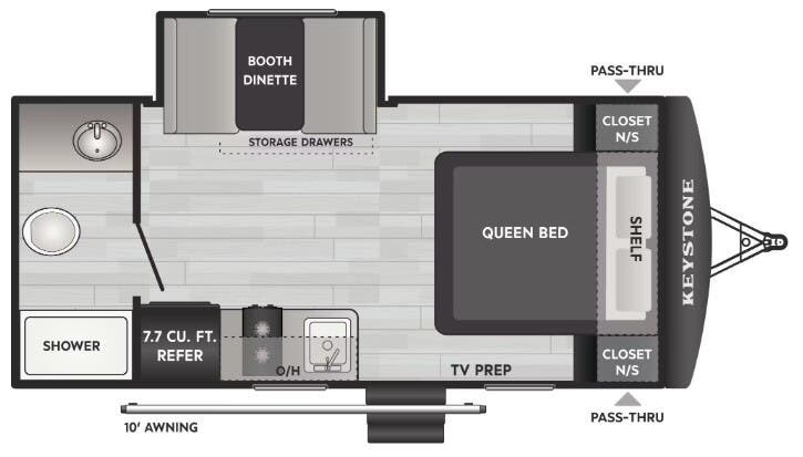 2020 Keystone Springdale 1790FQ - Used Travel Trailer For Sale by McClain's Longhorn RV in Sanger, Texas features Fire Extinguisher, Microwave, Shower, LP Detector, Power Awning