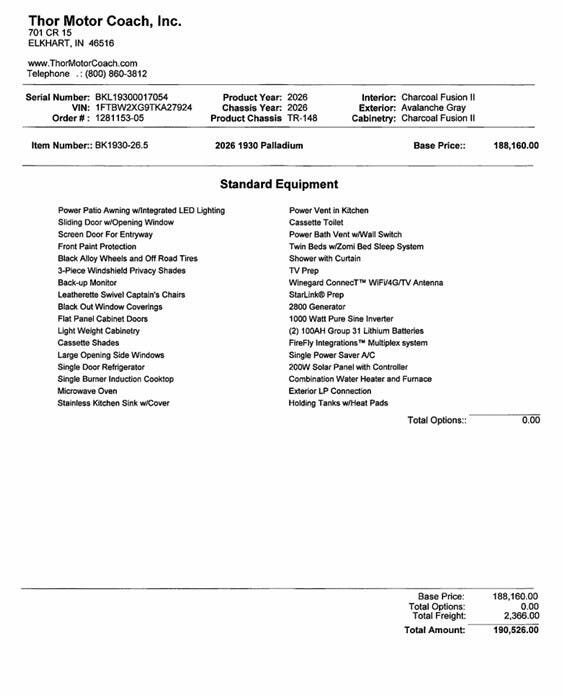 2026 PALLADIUM 1930 by Thor from McClain's Longhorn RV in Sanger, Texas