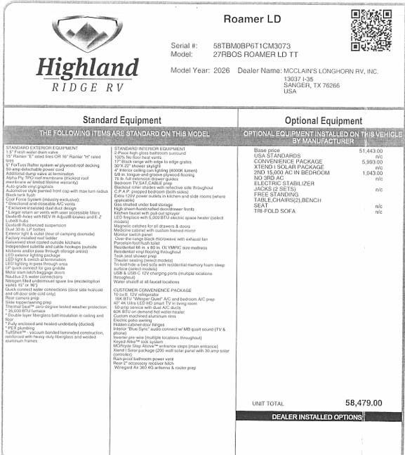 New 2026 Highland Ridge Open Range Roamer 27RBOS available in Sanger, Texas