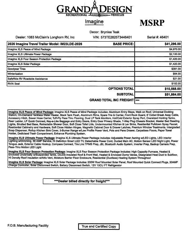 2026 Grand Design Imagine XLS 23LDE - New Travel Trailer For Sale by McClain's Longhorn RV in Sanger, Texas