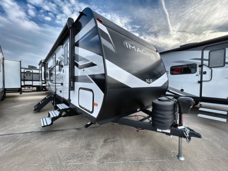 &lt;p style=&quot;box-sizing: border-box; margin: 0px 0px 10px; color: #333333; font-family: Roboto, sans-serif;&quot;&gt;&lt;strong style=&quot;box-sizing: border-box;&quot;&gt;Grand Design Imagine XLS travel trailer 25DBE highlights:&lt;/strong&gt;&lt;/p&gt;
&lt;ul style=&quot;box-sizing: border-box; margin-top: 0px; margin-bottom: 10px; color: #333333; font-family: Roboto, sans-serif;&quot;&gt;
&lt;li style=&quot;box-sizing: border-box;&quot;&gt;Double-Size Bunks&lt;/li&gt;
&lt;li style=&quot;box-sizing: border-box;&quot;&gt;Private Bedroom&lt;/li&gt;
&lt;li style=&quot;box-sizing: border-box;&quot;&gt;Flip-Up Countertop&lt;/li&gt;
&lt;li style=&quot;box-sizing: border-box;&quot;&gt;Outdoor Griddle&lt;/li&gt;
&lt;li style=&quot;box-sizing: border-box;&quot;&gt;Dual Entry Doors&lt;/li&gt;
&lt;/ul&gt;
&lt;p style=&quot;box-sizing: border-box; margin: 0px 0px 10px; color: #333333; font-family: Roboto, sans-serif;&quot;&gt;&amp;nbsp;&lt;/p&gt;
&lt;p style=&quot;box-sizing: border-box; margin: 0px 0px 10px; color: #333333; font-family: Roboto, sans-serif;&quot;&gt;The dual entry doors make it easy to enter and exit this travel trailer! You will find a&amp;nbsp;&lt;strong style=&quot;box-sizing: border-box;&quot;&gt;walk-around queen-size bed&lt;/strong&gt;&amp;nbsp;up front in the private bedroom, and one of the entry/exit doors to the unit so you can quietly slip out for an early morning fishing trip. The&amp;nbsp;&lt;strong style=&quot;box-sizing: border-box;&quot;&gt;U-shaped dinette&lt;/strong&gt;&amp;nbsp;is right next to the window, so you can look out at your surroundings while you enjoy breakfast. The&amp;nbsp;&lt;strong style=&quot;box-sizing: border-box;&quot;&gt;double-size bunks&lt;/strong&gt;&amp;nbsp;have some privacy curtains, and the bunks are right next to the full bathroom for easy access in the middle of the night. The fully equipped kitchen has everything you need&amp;nbsp;to get dinner in the oven, and you can have some more prep space by using the flip-up countertop extension. You even have an outdoor griddle and an&amp;nbsp;&lt;strong style=&quot;box-sizing: border-box;&quot;&gt;outdoor 1.6 cu. ft. refrigerator&lt;/strong&gt;&amp;nbsp;to enjoy a cold beverage while you cook under the 22&#39; electric awning!&lt;/p&gt;
&lt;p style=&quot;box-sizing: border-box; margin: 0px 0px 10px; color: #333333; font-family: Roboto, sans-serif;&quot;&gt;&amp;nbsp;&lt;/p&gt;
&lt;p style=&quot;box-sizing: border-box; margin: 0px 0px 10px; color: #333333; font-family: Roboto, sans-serif;&quot;&gt;Let your imagination run wild with the possibilities that the Grand Design Imagine XLS travel trailer can provide! The Imagine XLS has been built with oversized tank capacities, an extra-large 2&quot; fresh water drain valve, a ducted A/C system, a&amp;nbsp;&lt;strong style=&quot;box-sizing: border-box;&quot;&gt;power tongue jack&lt;/strong&gt;, and a heated and enclosed underbelly with suspended tanks. There is a designated heat duct to the subfloor and a&amp;nbsp;&lt;strong style=&quot;box-sizing: border-box;&quot;&gt;residential ductless heating system&lt;/strong&gt;&amp;nbsp;throughout. For outdoor adventures, the electric awning with LED lights will enable you to stay protected, and the&amp;nbsp;&lt;strong style=&quot;box-sizing: border-box;&quot;&gt;exterior speakers&lt;/strong&gt;&amp;nbsp;make any time outside a party.&amp;nbsp;You will also love the&amp;nbsp;&lt;strong style=&quot;box-sizing: border-box;&quot;&gt;XLS Solar Package&lt;/strong&gt;&amp;nbsp;that comes with a 165W roof mounted solar panel, a 40 Amp charge controller, a 12V 10 cu. ft. refrigerator, and roof mounted quick connect plugs!&lt;/p&gt;