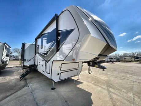 &lt;p&gt;Grand Design Momentum M-Class 414M toy hauler fifth wheel highlights:&lt;/p&gt;
&lt;ul&gt;
&lt;li&gt;Queen Bed Slide Out&lt;/li&gt;
&lt;li&gt;U-Shaped Kitchen Counter&lt;/li&gt;
&lt;li&gt;Theater Seating&lt;/li&gt;
&lt;li&gt;Kitchen Pantry&lt;/li&gt;
&lt;li&gt;14&#39; Separate Garage&lt;/li&gt;
&lt;li&gt;Flip-Up Pet Dish&lt;/li&gt;
&lt;/ul&gt;
&lt;p&gt;&amp;nbsp;&lt;/p&gt;
&lt;p&gt;Any time spent in this spacious toy hauler will be time well spent! The 14&#39; garage includes an&amp;nbsp;overhead loft bed&amp;nbsp;and a flip-up pet dish for your furry friends. If you&#39;re needing more sleeping space, you might want to choose the&amp;nbsp;optional Happi-Jac rollover sofas&amp;nbsp;and table with a drop down bed and&amp;nbsp;optional half bath! Once you enter in the main living area, you can relax on the tri-fold sofa or theater seating across from the fireplace, and there is a free-standing dinette if you want to play a game or two. The chef of your group will love the generous counter space in the kitchen, and the&amp;nbsp;dual entry bath&amp;nbsp;will let everyone stay clean throughout your trip! Head to the front master bedroom to enjoy the queen bed slide out with an optional king bed, a&amp;nbsp;slide top dresser with TV prep, plus a large front closet, complete with washer and dryer prep!&lt;/p&gt;
&lt;p&gt;&amp;nbsp;&lt;/p&gt;
&lt;p&gt;With any Momentum M-Class toy hauler by Grand Design, you will enjoy luxury at every turn! They have been constructed to a superior standard with a&amp;nbsp;thermal roof design, triple insulated main floor and garage floor, and a Rail-Tite underbelly seal that will allow you to camp in all elements. Each model also features a,&amp;nbsp;8&#39; 5&quot;&amp;nbsp;wide body chassis&amp;nbsp;with a wide rail design, no wheel wheels, and a dovetail entry for easier loading. The Stealth A/C system provides maximum cooling power, and the&amp;nbsp;CRE3000 suspension system&amp;nbsp;means you can enjoy a smooth tow each time. You will love the luxurious interior with a professional grade stainless steel cooktop, interior&amp;nbsp;color changing LED accent lighting, a fiberglass shower with a glass door, and solid surface countertops.&amp;nbsp;&lt;/p&gt;