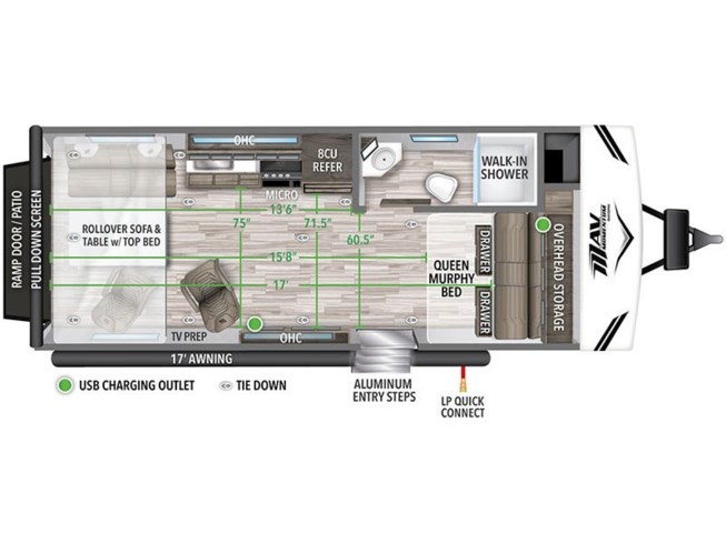 2024 Grand Design Momentum MAV 22MAV floorplan image