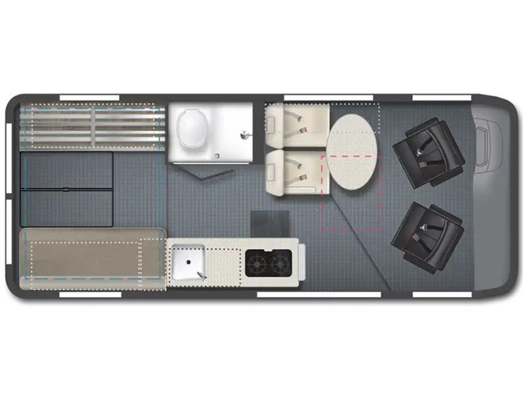 Floorplan of 2025 Winnebago Solis 59P-NP