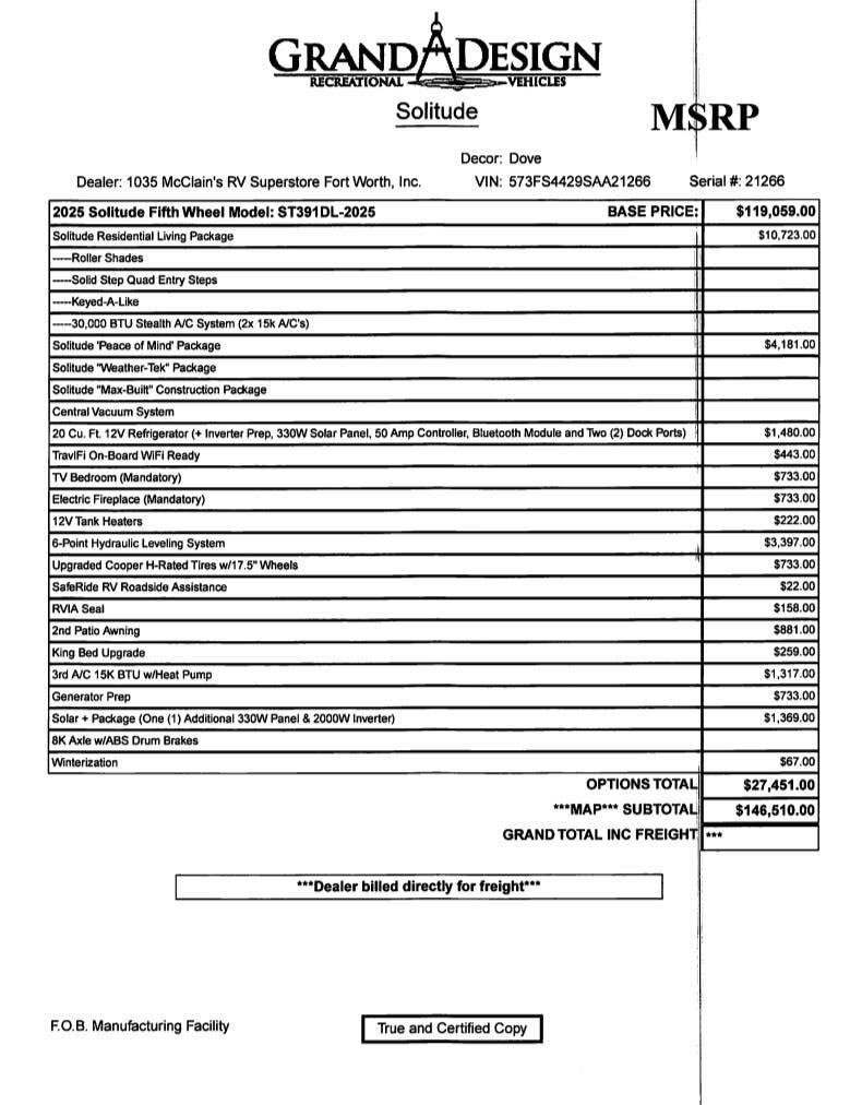 2025 Solitude 391DL by Grand Design from McClain's RV Fort Worth in Fort Worth, Texas