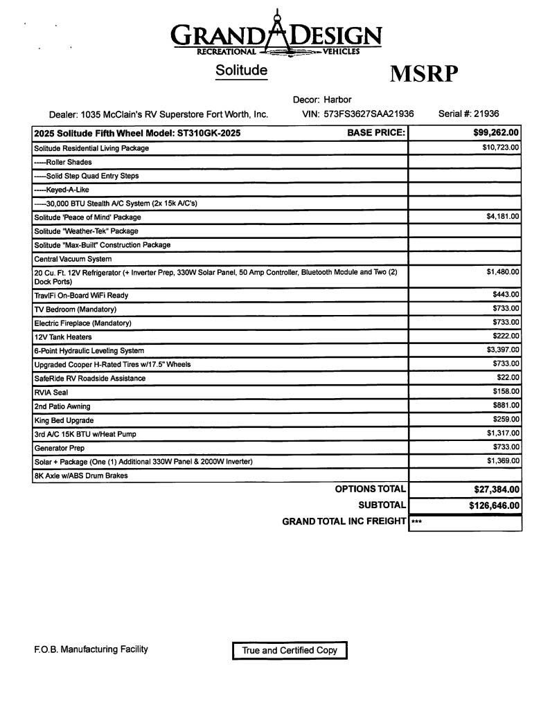 2025 Solitude 310GK by Grand Design from McClain's RV Fort Worth in Fort Worth, Texas