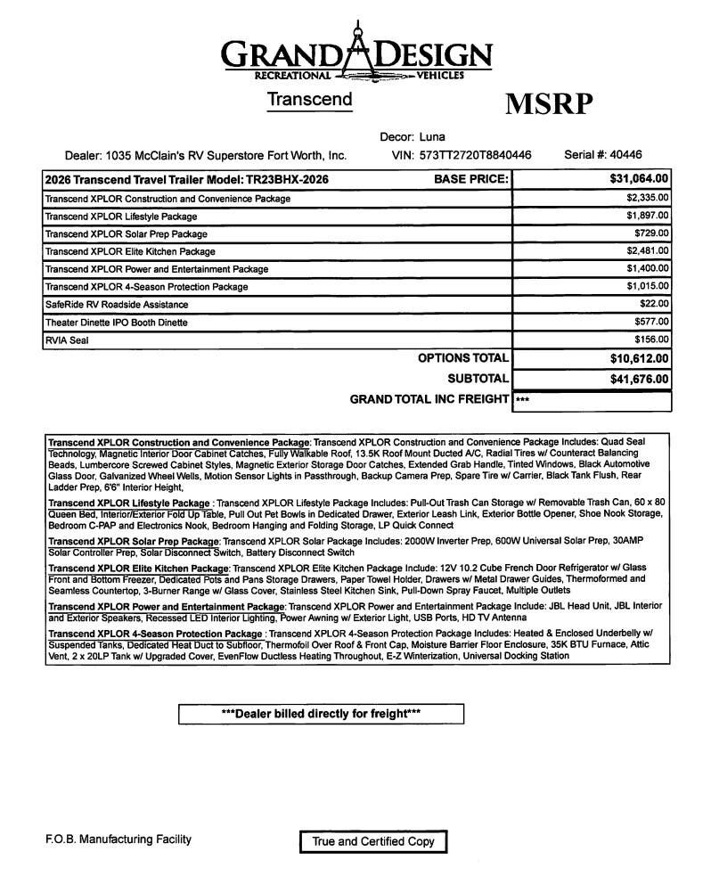 2026 Transcend Xplor 23BHX by Grand Design from McClain's RV Fort Worth in Fort Worth, Texas