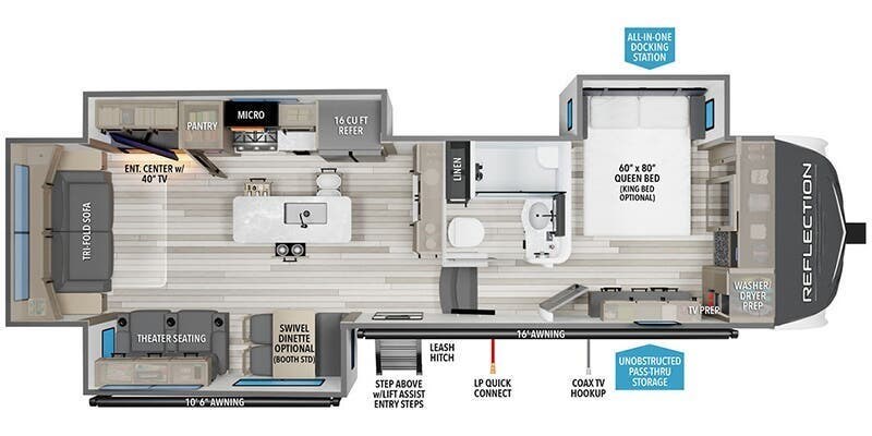 2026 Grand Design Reflection 337RLS - New Fifth Wheel For Sale by McClain's RV Fort Worth in Fort Worth, Texas features Roof Vents, Shower, Insulated, Stove Top Burner, Oven
