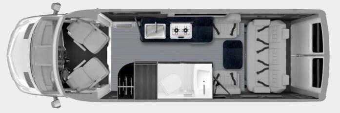 2026 Grech RV Strada TOUR-ION - New Class B For Sale by McClain's RV Fort Worth in Fort Worth, Texas features TV, Water Heater, Sofa Bed, Vanity, Power Awning