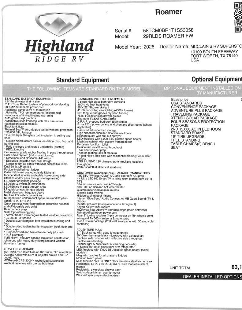 2026 Open Range Roamer 29RLDS by Highland Ridge from McClain's RV Fort Worth in Fort Worth, Texas