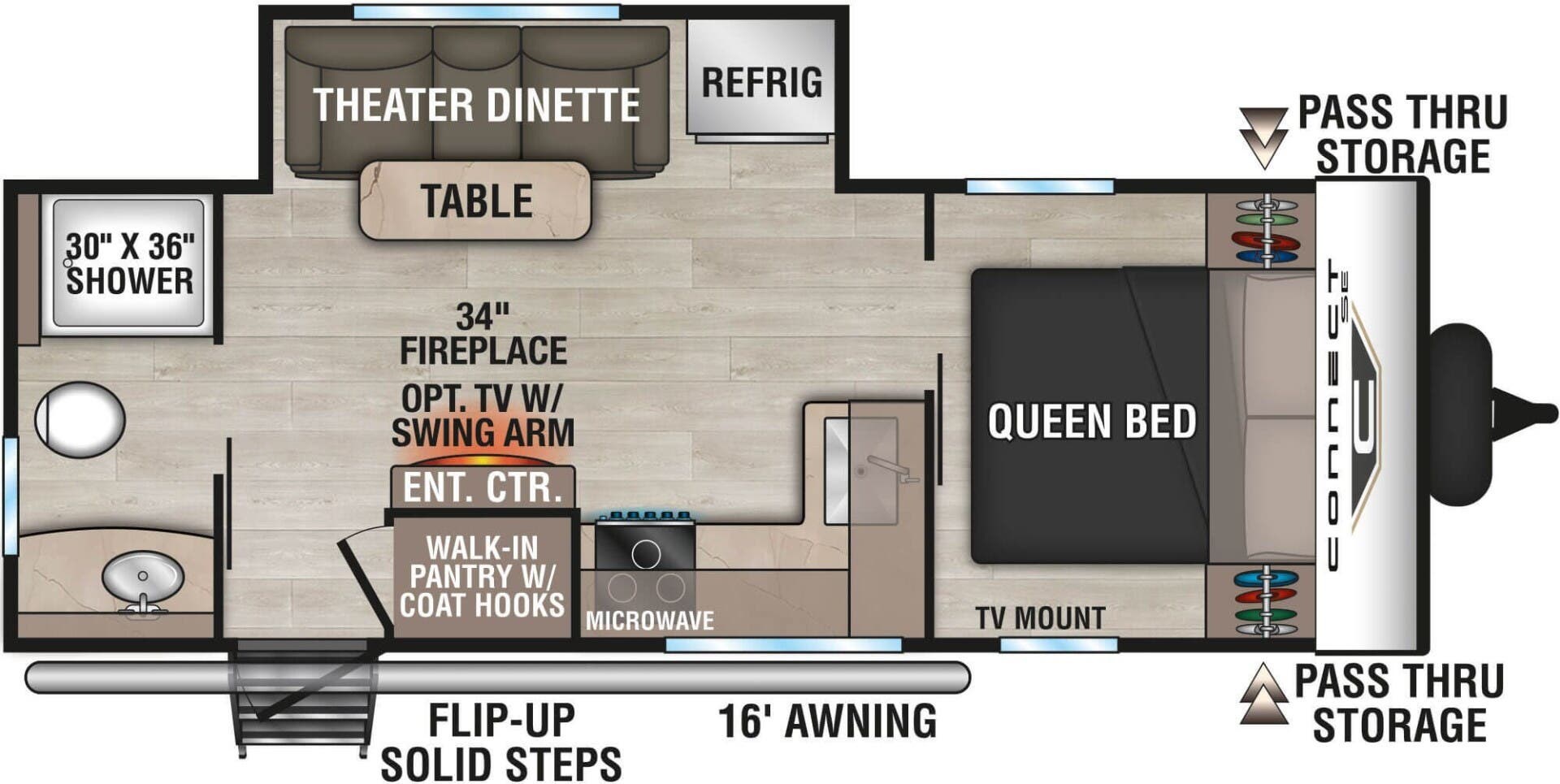 2026 K-Z Connect SE 221RB - New Travel Trailer For Sale by McClain's RV Fort Worth in Fort Worth, Texas features Toilet, Water Heater, Skylight, Stabilizer Jacks, Microwave