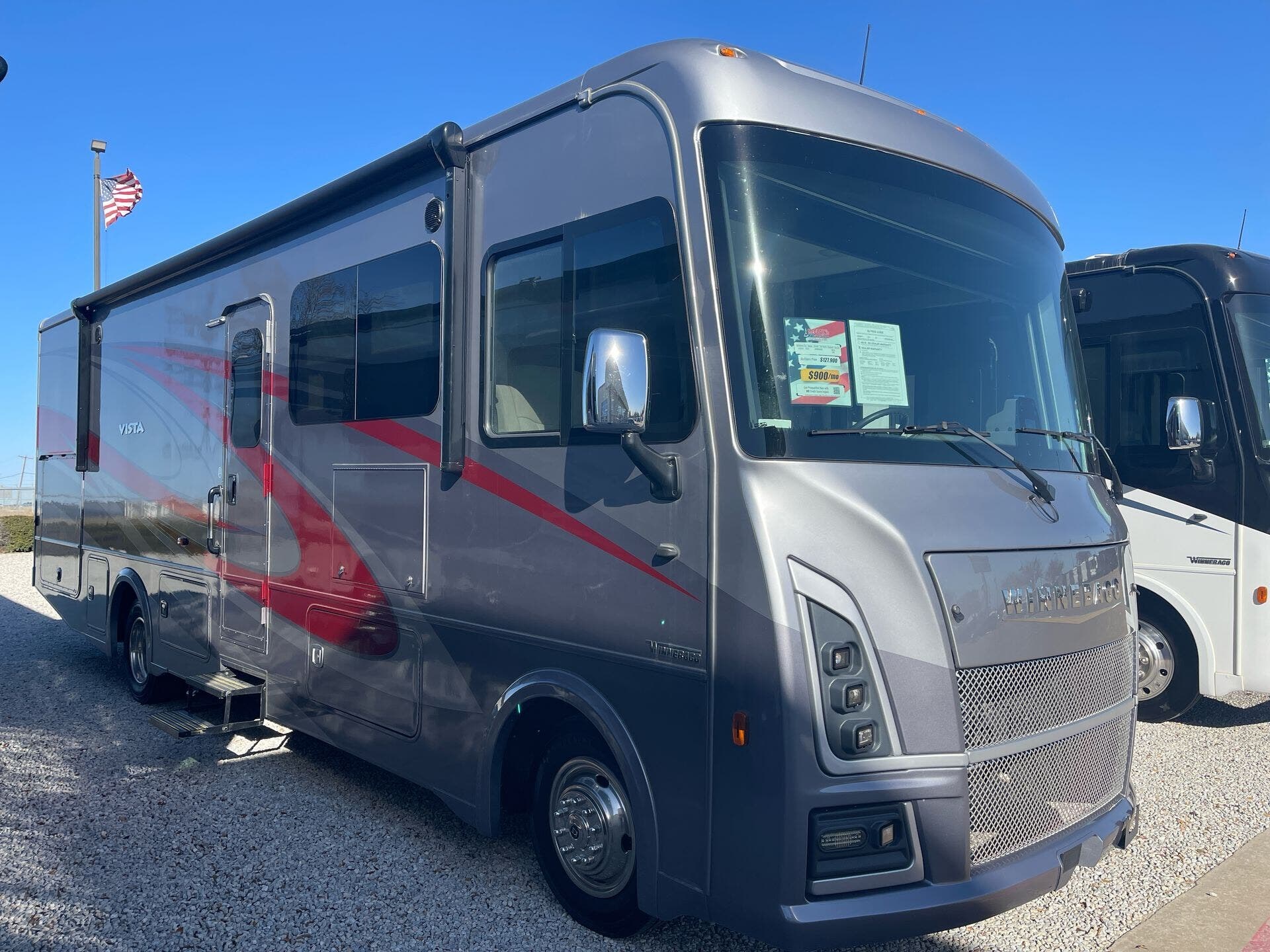 2025 Winnebago Vista 31B - Used Class A For Sale by McClain's RV Fort Worth in Fort Worth, Texas features Skylight, Awning, Satellite Dish, Water Heater, LED Lights