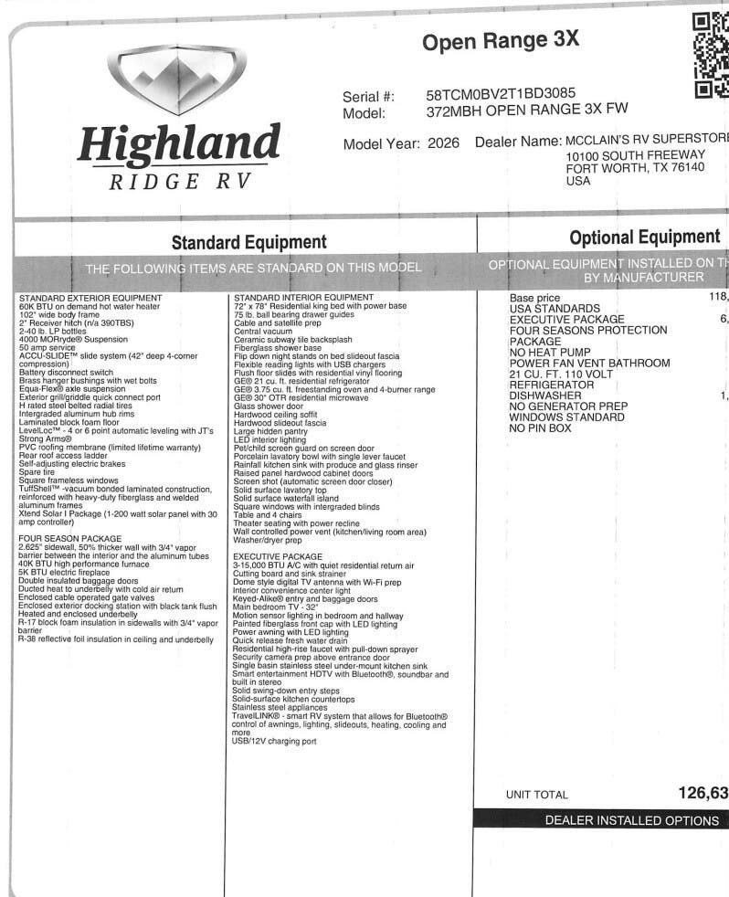 2026 Open Range 3X 372MBH by Highland Ridge from McClain's RV Fort Worth in Fort Worth, Texas