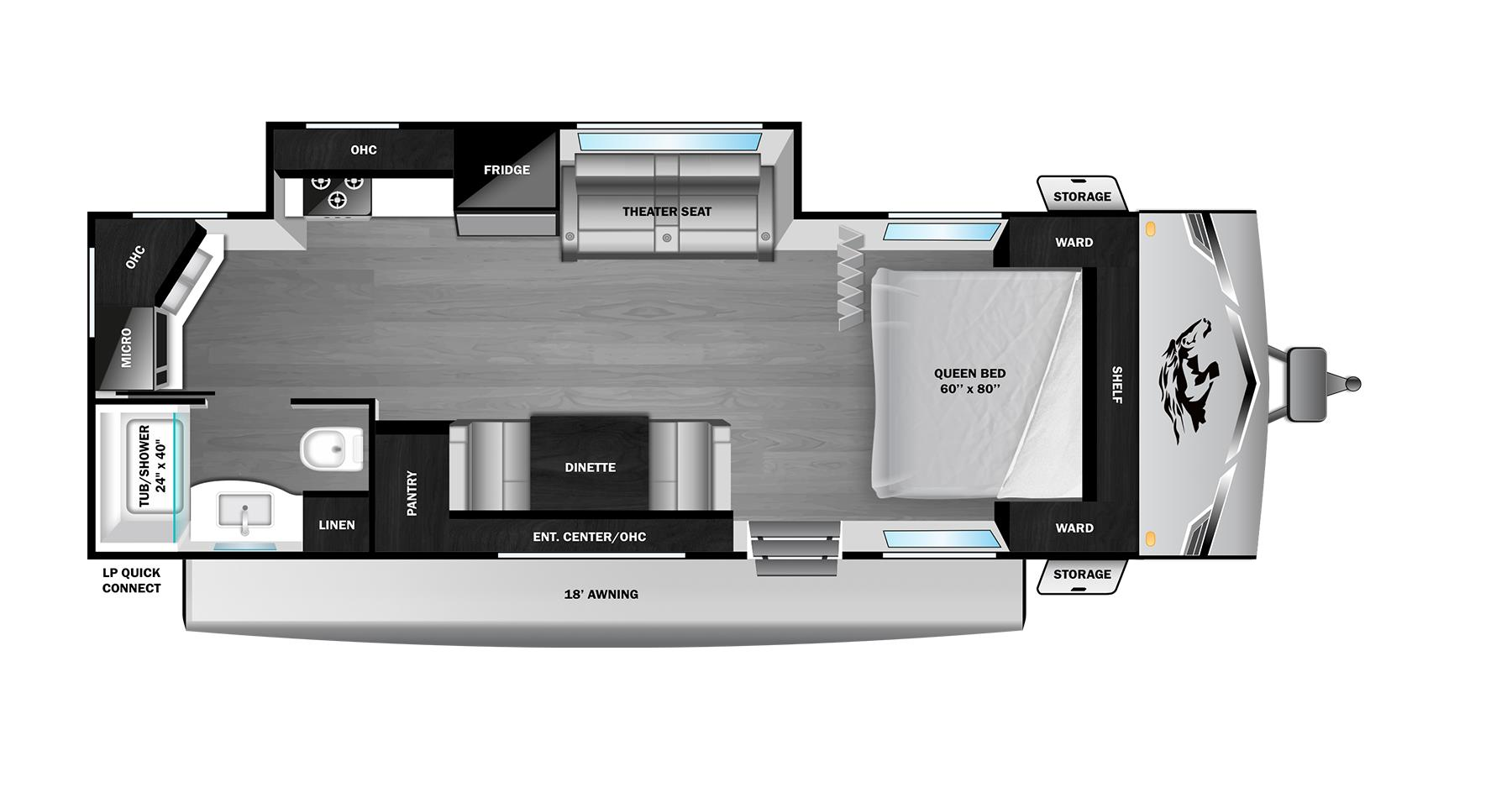 Floorplan of 2026 Highland Ridge Open Range CONV COLT 22MDS
