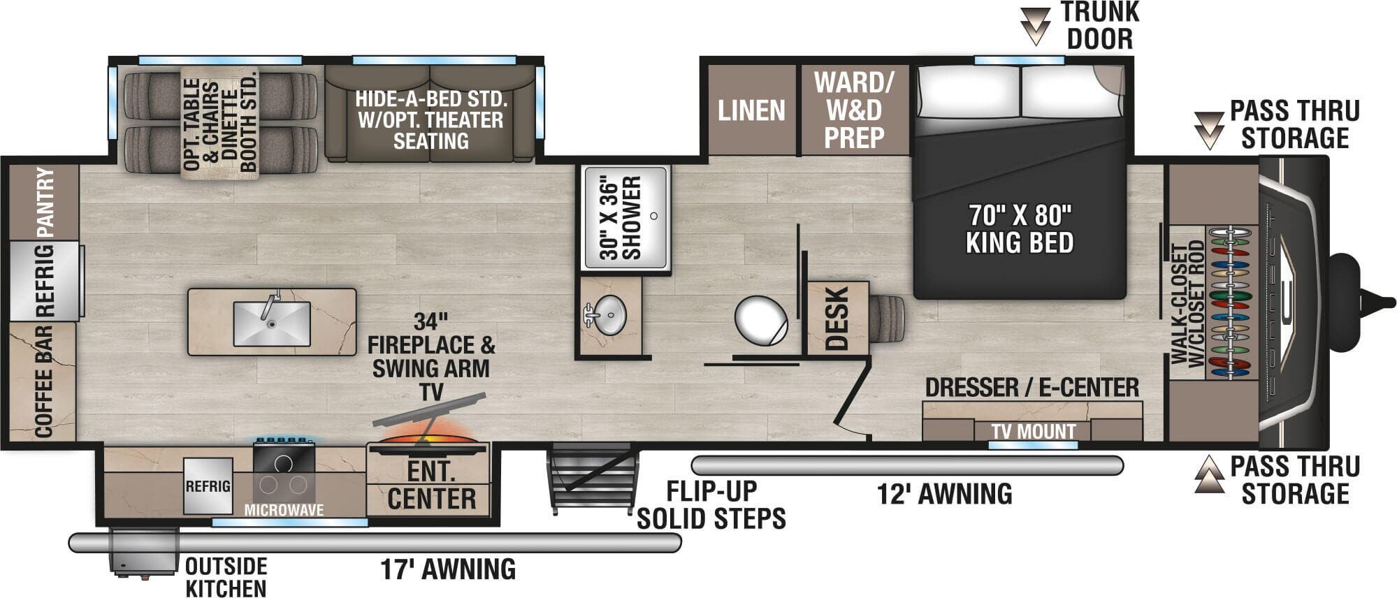 Floorplan of 2026 K-Z Connect 333RLK