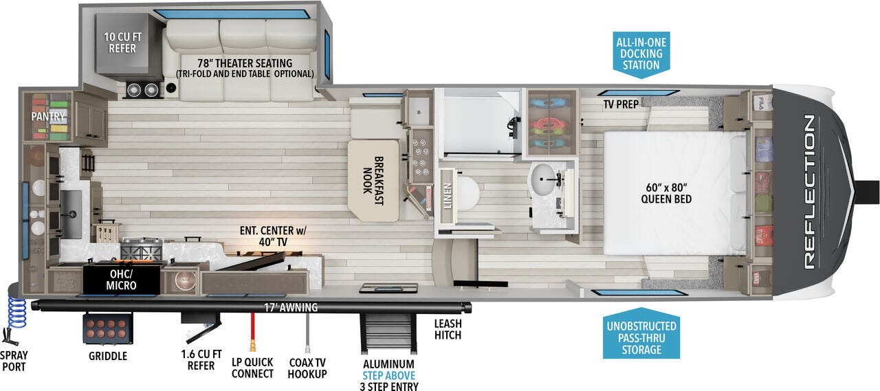Floorplan of 2025 Grand Design Reflection 150 270BN