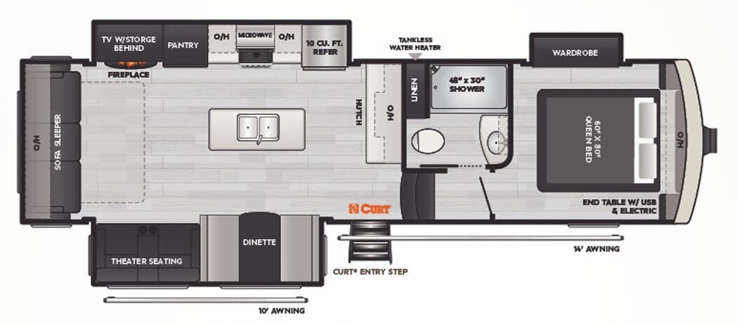 Floorplan of 2023 Keystone Arcadia 332SLRL