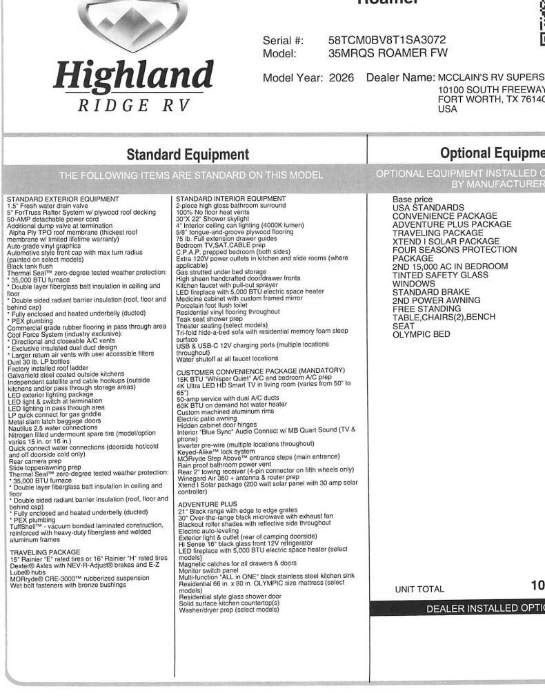 2026 Open Range Roamer 35MRQS by Highland Ridge from McClain's RV Fort Worth in Fort Worth, Texas