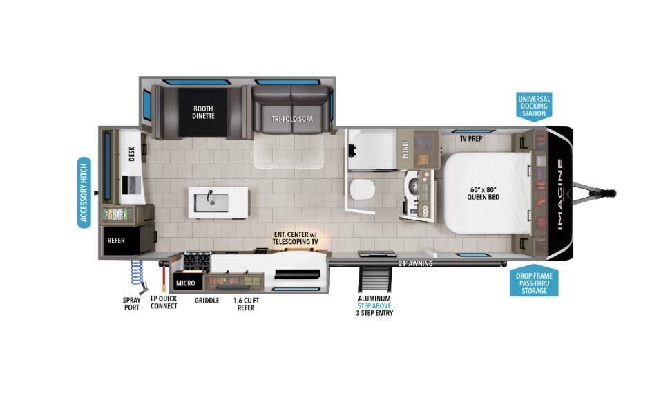 2026 Grand Design Imagine 2670MK - New Travel Trailer For Sale by McClain's RV Fort Worth in Fort Worth, Texas features Ladder, LED Lights, 50 Amp Service, Insulated, Oven