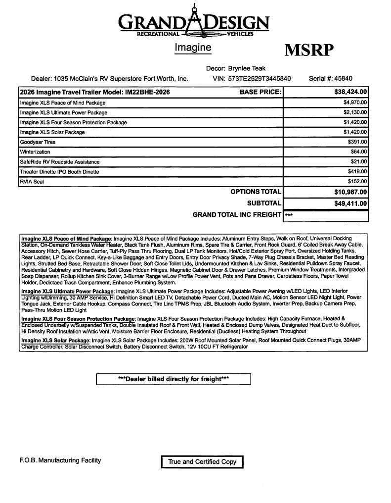 2026 Imagine XLS 22BHE by Grand Design from McClain's RV Fort Worth in Fort Worth, Texas