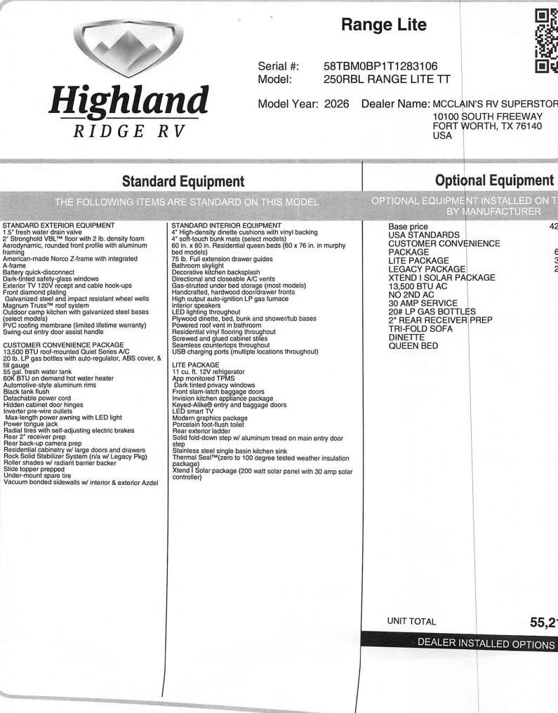 2026 Open Range LITE 250RBL by Highland Ridge from McClain's RV Superstore in Corinth, Texas