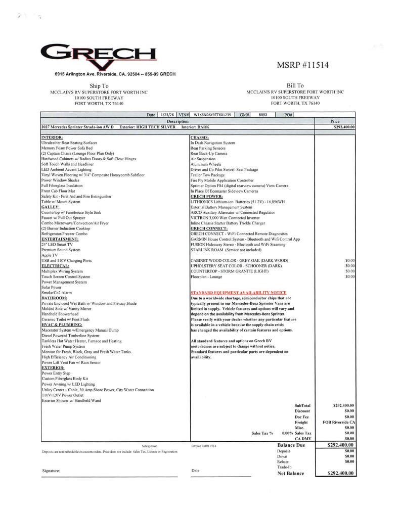 2027 Strada AWD LOUNGE-ION by Grech RV from McClains RV  in Kerrville, Texas
