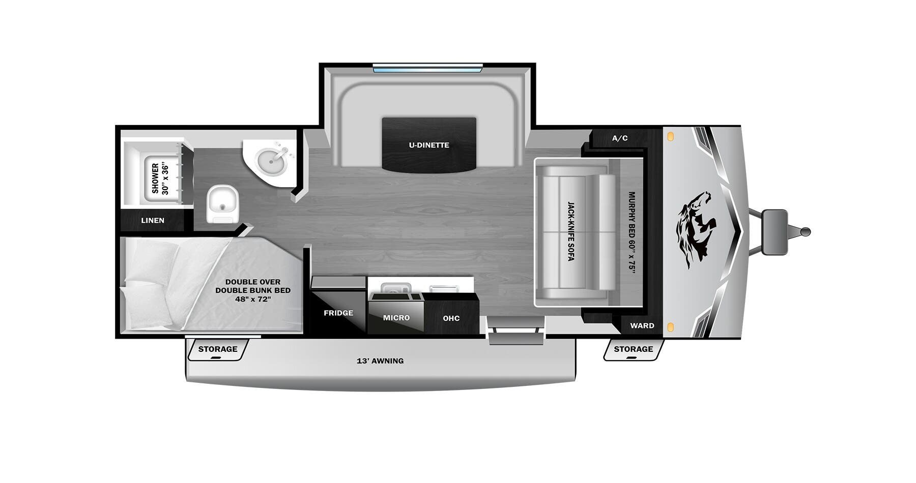 2026 Highland Ridge Open Range CONV COLT 18MBS - New Travel Trailer For Sale by McClain's RV Fort Worth in Fort Worth, Texas features Bunk Beds, Refrigerator, Power Awning, Queen Mattress, Exterior Stereo