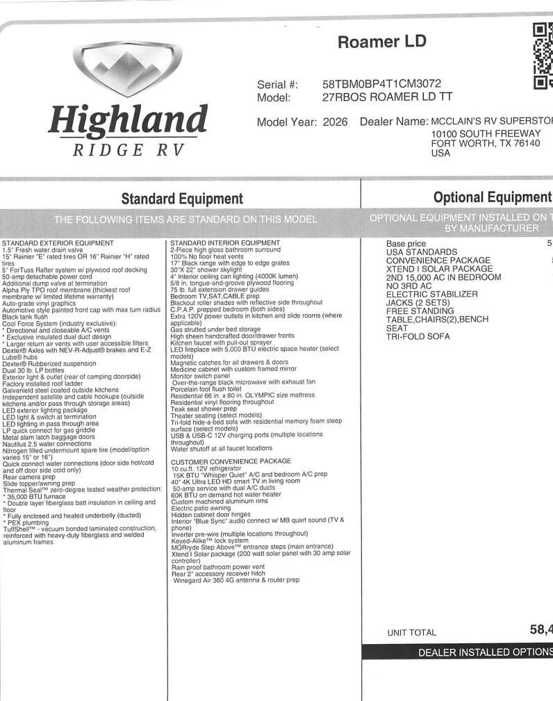 2026 Open Range Roamer 27RBOS by Highland Ridge from McClain's RV Fort Worth in Fort Worth, Texas