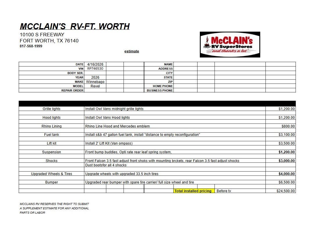 New 2026 Winnebago Revel Sport 44N available in Fort Worth, Texas