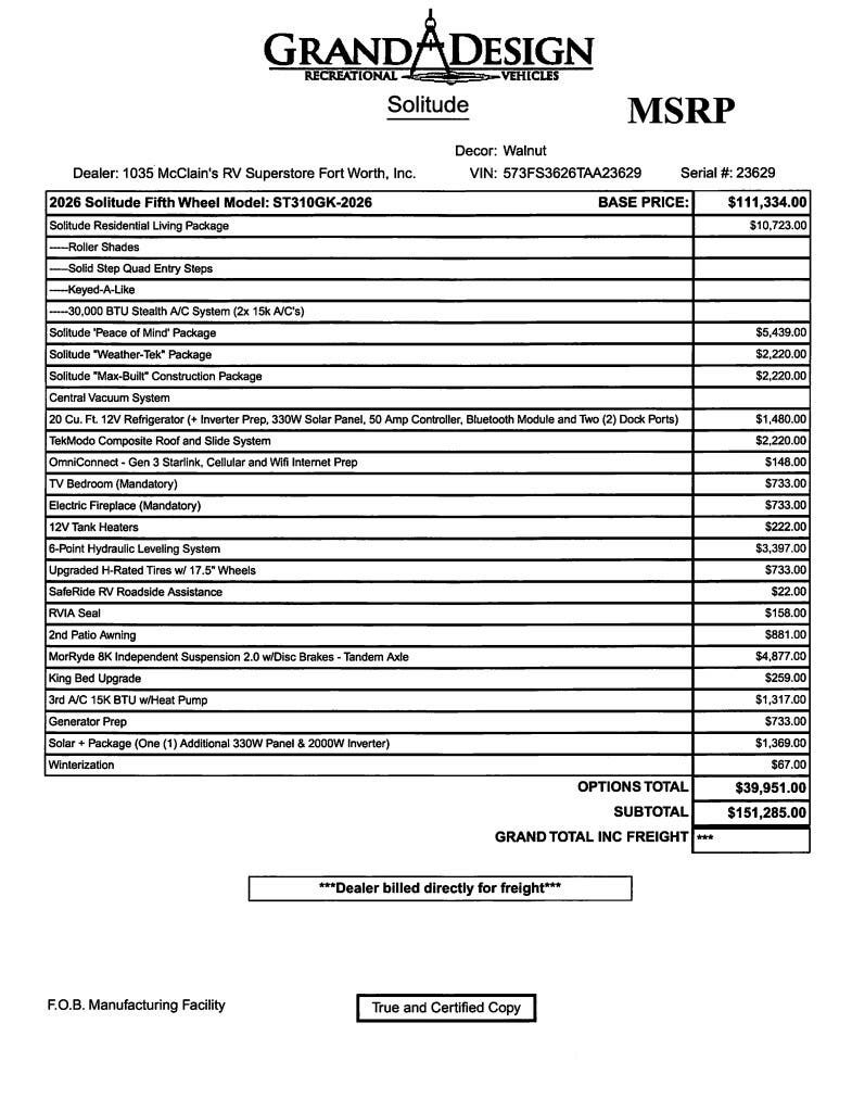 2026 Solitude 310GK by Grand Design from McClain's RV Fort Worth in Fort Worth, Texas
