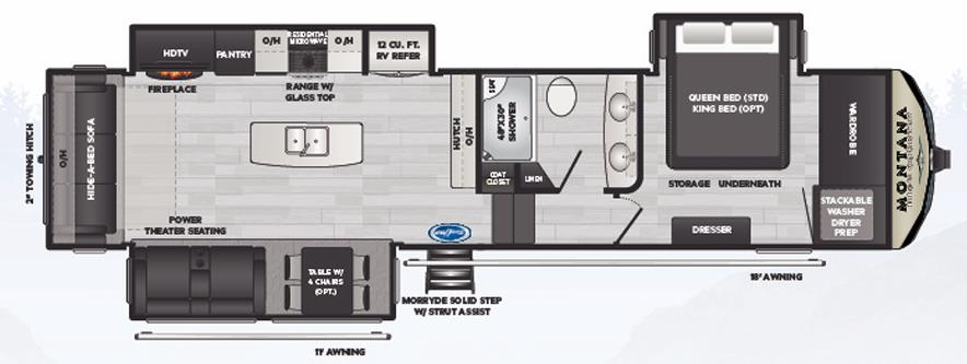 Floorplan of 2021 Keystone Montana 331RL