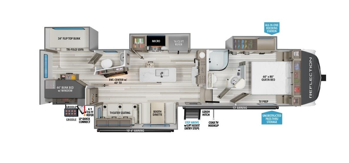 2026 Grand Design Reflection 311BHS - New Fifth Wheel For Sale by McClain's RV Fort Worth in Fort Worth, Texas features Refrigerator, Solid Surface Countertops, Shower, Hide-A-Bed, Hitch