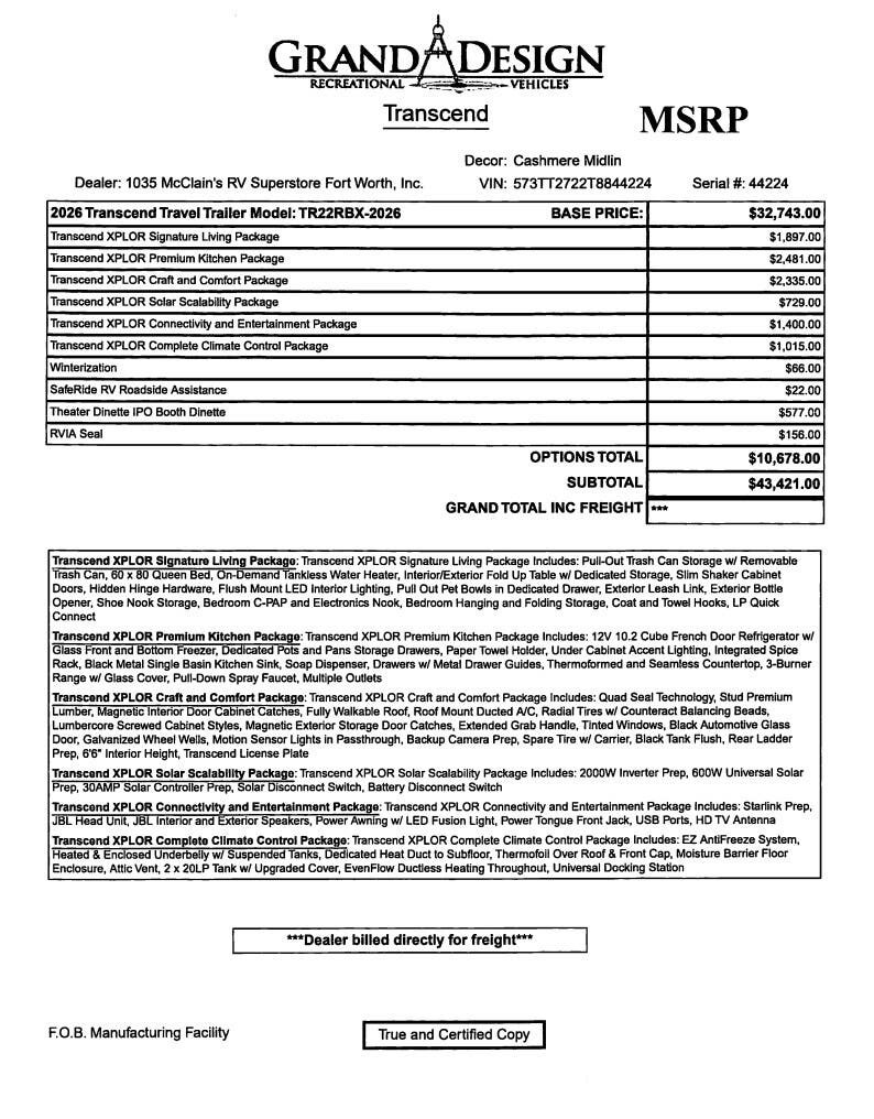 2026 Transcend Xplor 22RBX by Grand Design from McClain's RV Fort Worth in Fort Worth, Texas