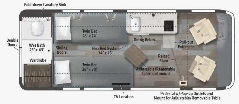 2023 Winnebago Travato 59KL - Used Class B For Sale by McClain's RV Fort Worth in Fort Worth, Texas features Converter, Luggage Rack, Toilet, Roof Vent, Water Heater