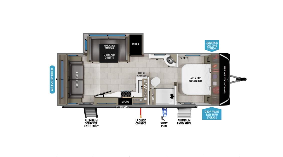 Floorplan of 2020 Grand Design Imagine 2500RL